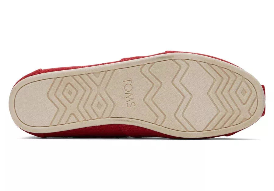 Toms Alpargata Red Canvas Men Classic Slip-on Flats Casual Shoes