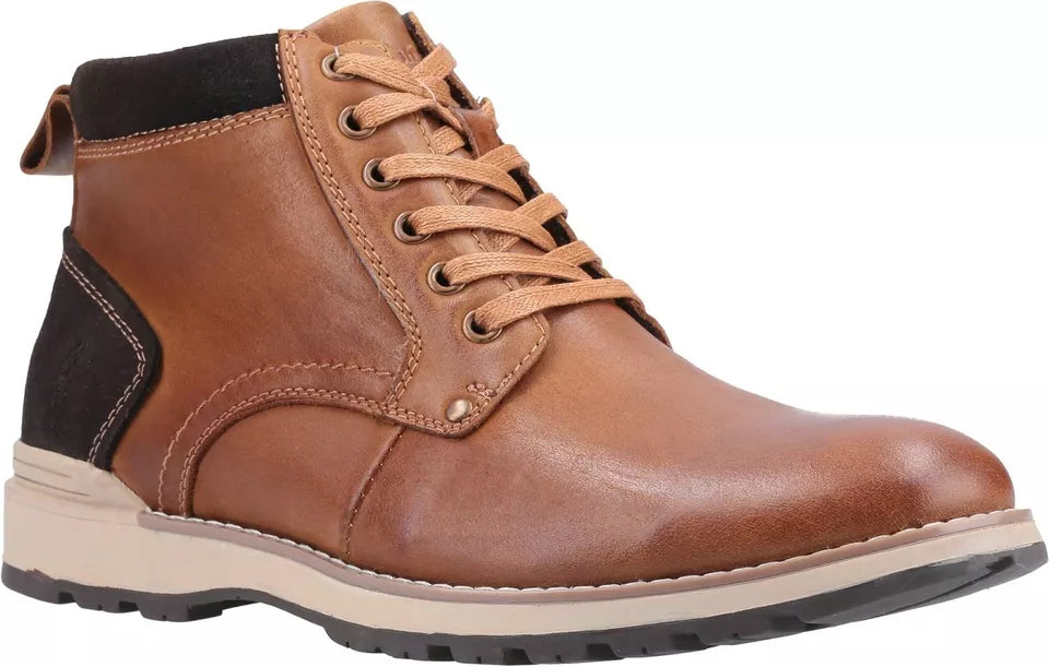 Hush Puppies Dean Chukka Leather Memory Foam Smart Casual Lace Up Boot