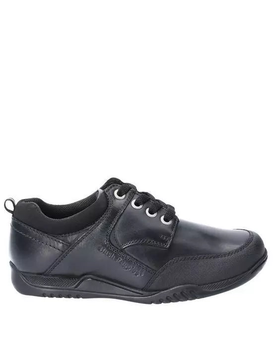 Hush Puppies Dexter Junior Unique vintage Black Lace School Shoe