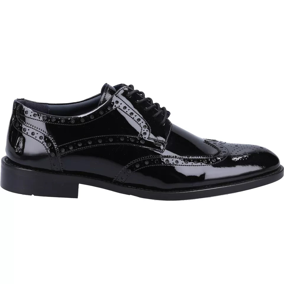 Hush Puppies Dustin Brogue Farnley Dune Patent Lace Up Brogues Black Shoe