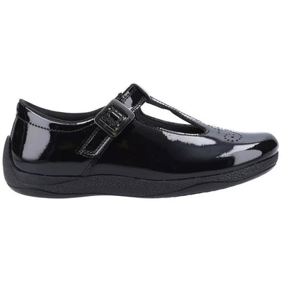 Hush Puppies Eliza Josh Leather Junior Patent Touch Fastening Shoe