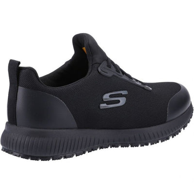 Skechers Workwear Squad Slip Resistant Occupational Wide Black Trainer Shoe