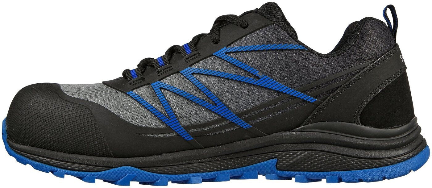 Skechers Workwear Puxal Black/Blue Safety Trainers with Metal-Free Toes