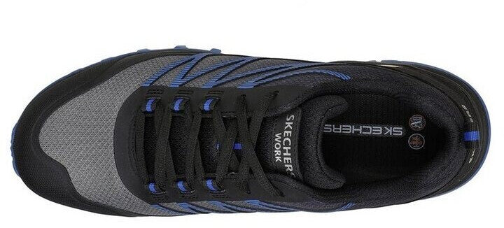 Skechers Work Puxal Black/Blue Safety Trainers with Metal-Free Toes