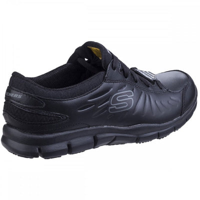 Skechers Workwear Eldred Lace Up Comfort Black Work Shoe