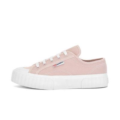 Superga  Stripe Platform Women Lace Up Trainer In Pink Smoke