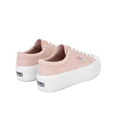 Superga  Stripe Platform Women Lace Up Trainer In Pink Smoke