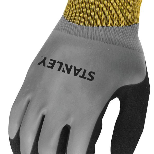 Stanley Large Water-Resistant Grip Gloves - Yellow/Grey