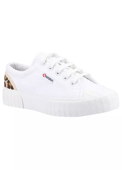 Superga Ladies Stripe Pad Leopard Trainers