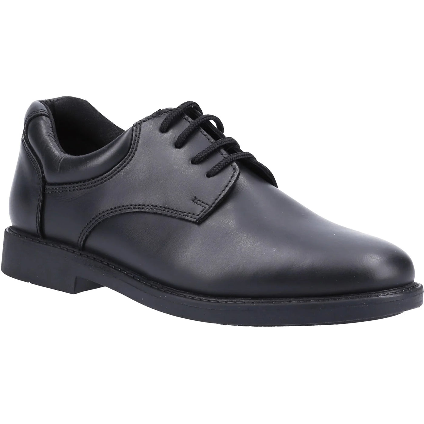 Hush Puppies Eadie Tim Black Leather Older Boys School Shoe