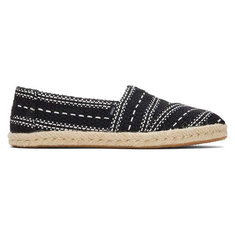 Toms Women's Alpargata Rope Slip-on Flats In Black Color