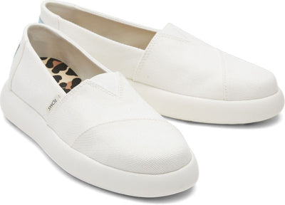 Toms White Canvas Alpargata Mallow Slip On Women's Shoes