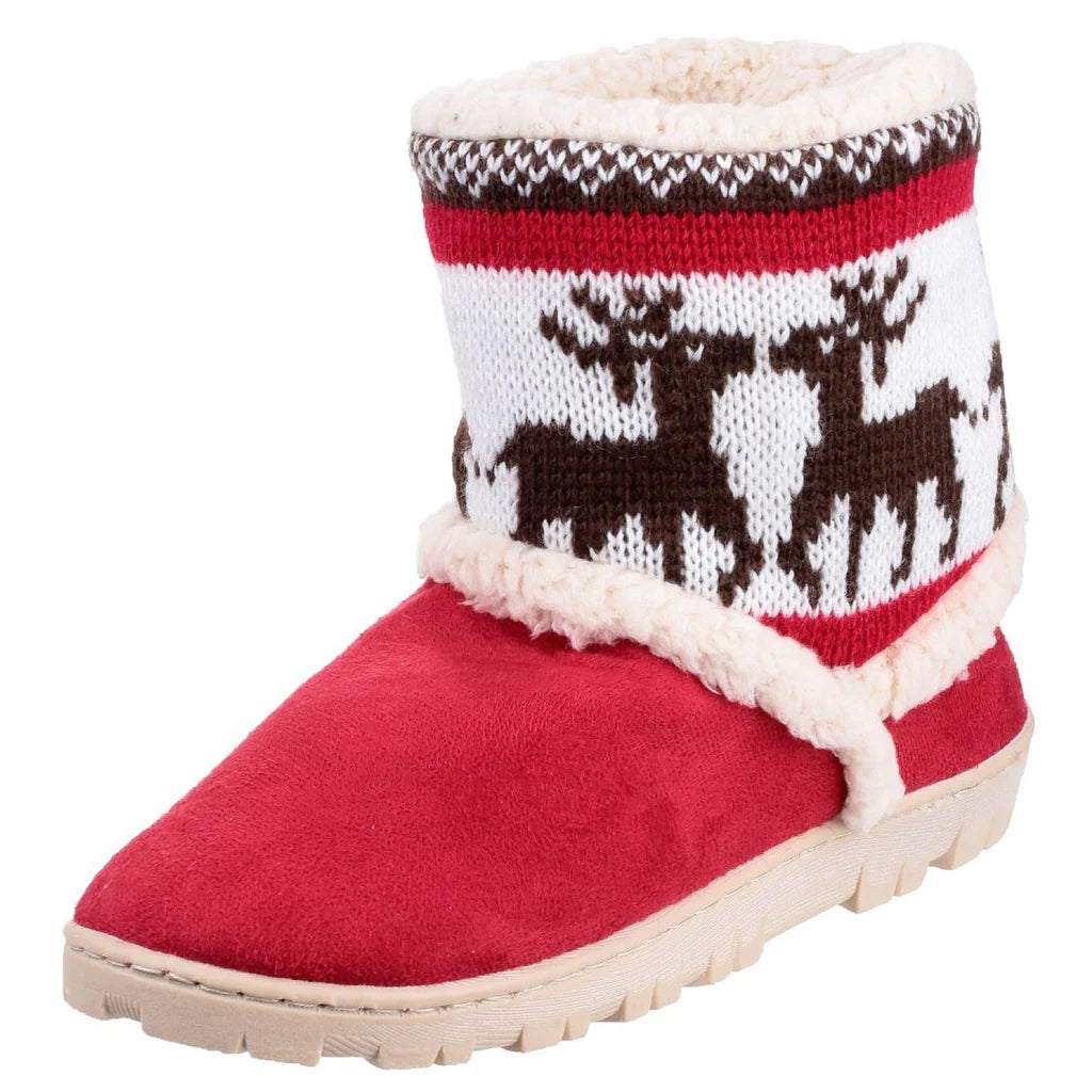 Mirak Denmark Faux Fur Lined Kids Suitable Loose Boot Slippers