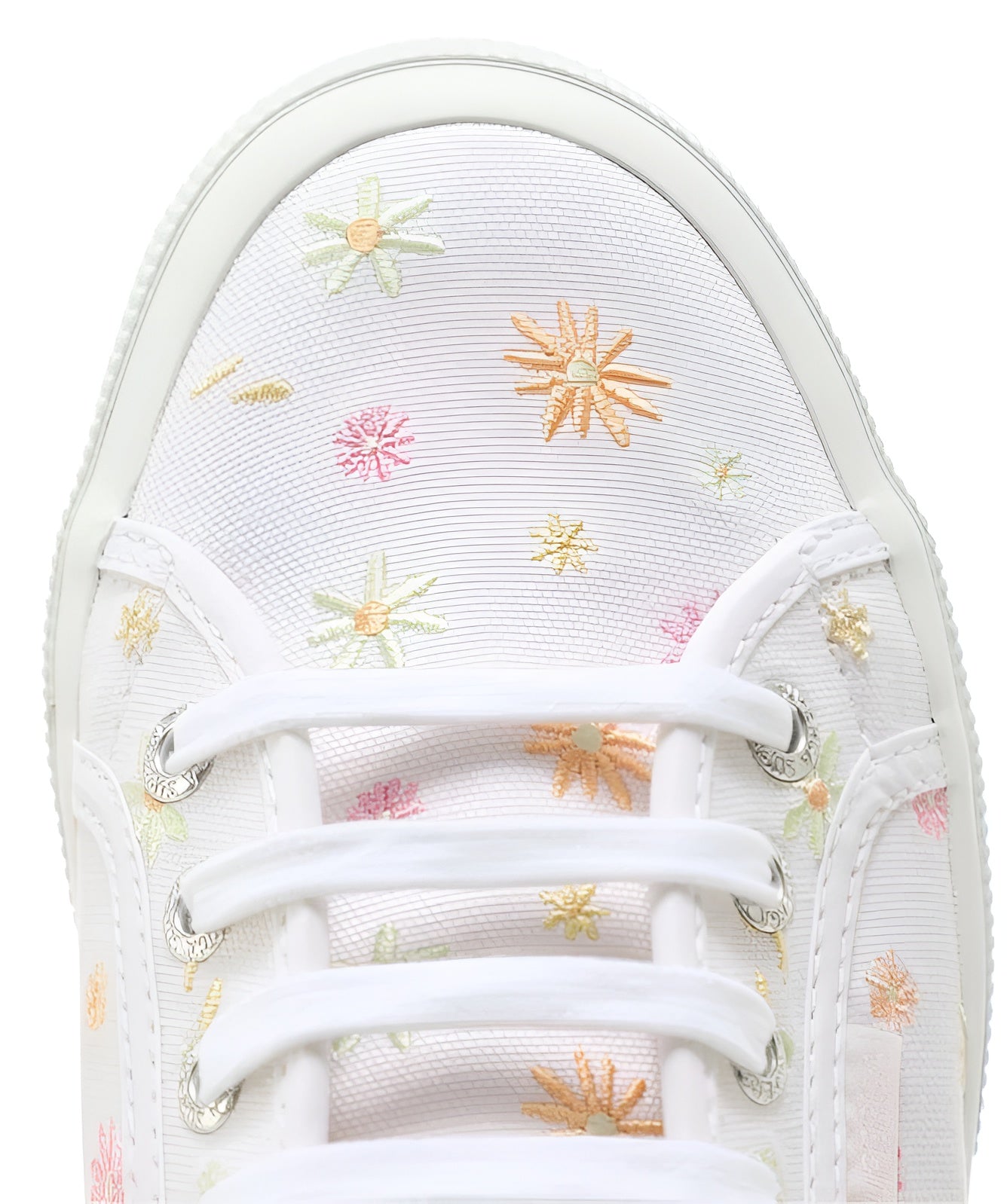 Superga Flowers Embroidery Women Casual Lace Up Shoe