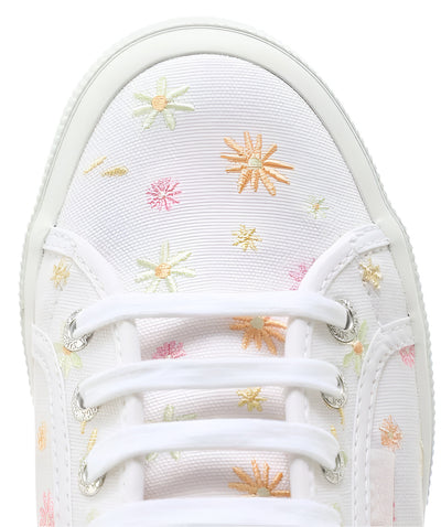 Superga Flowers Embroidery Women Casual Lace Up Shoe
